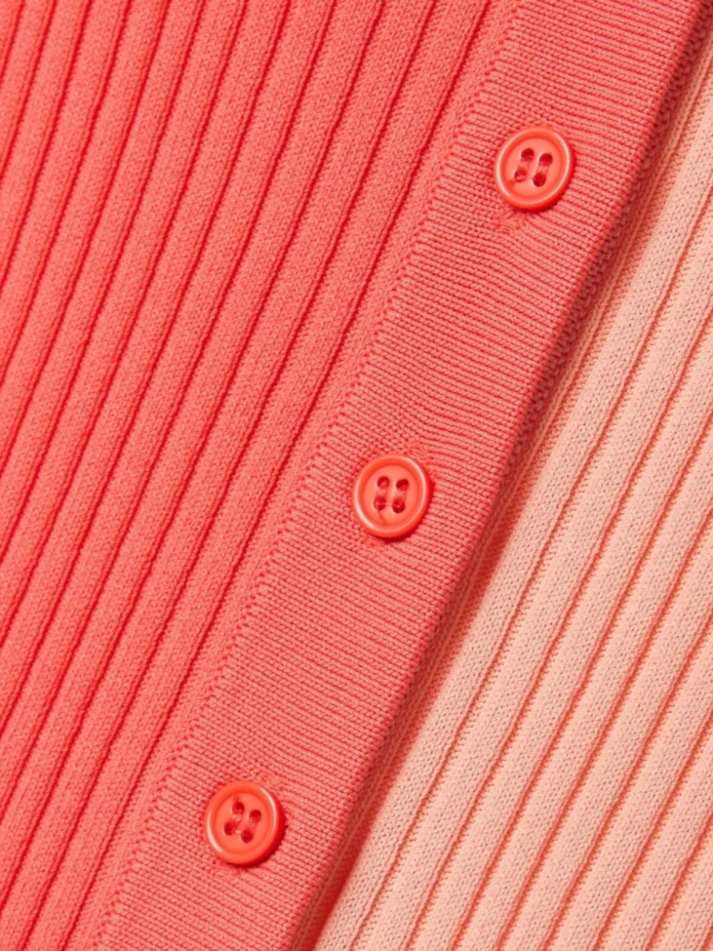STAUD Shoko Two-Tone Colorblock Ribbed Knit Midi Sweater Dress Coral Peach M - Picture 3 of 3